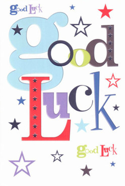 This good luck card, crafted with a designer's eye and inspired by the lively charm of Bexley, exudes encouragement and playful confidence. The opening baby-blue 'g' feels breezy-like the gentle winds near Hall Place Gardens-and sets a friendly, welcoming tone for the card. Complementing this, bold reds and regal purples add notes of seriousness and joy, suggesting both support and celebration. Stars, scattered across the smooth white background in varying shades-indigo, navy, pastel lavender, and hints of lively green-sparkle like hopeful glimmers over the rooftops of Bexley Village. Each font is thoughtfully chosen, lending energy and rhythm, so that the message is not only seen but felt with anticipation and reliability. The surface of the card is smooth, substantial, and inviting-mirroring the personal approach we take with every bouquet and message at Bexley Flowers. Designed for significant moments-a first day at a new job in Sidcup or a last-minute good luck before a local concert-this card wraps your wishes in the vibrant, reassuring colours of our hometown. It's as if hope, encouragement, and joy have all come together in one beautifully designed piece, ready to support someone you care about.